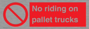 No riding on pallet trucks